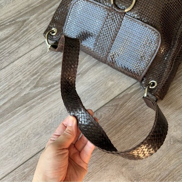 Calonge Brown Braided Leather Tote Bag - Picture 7 of 16